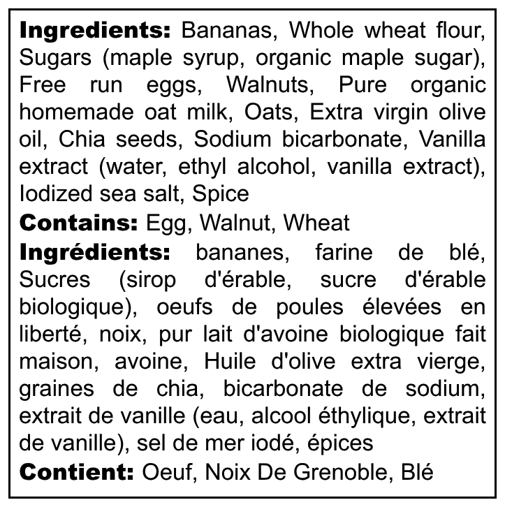 Banana Walnut Muffin (whole wheat)