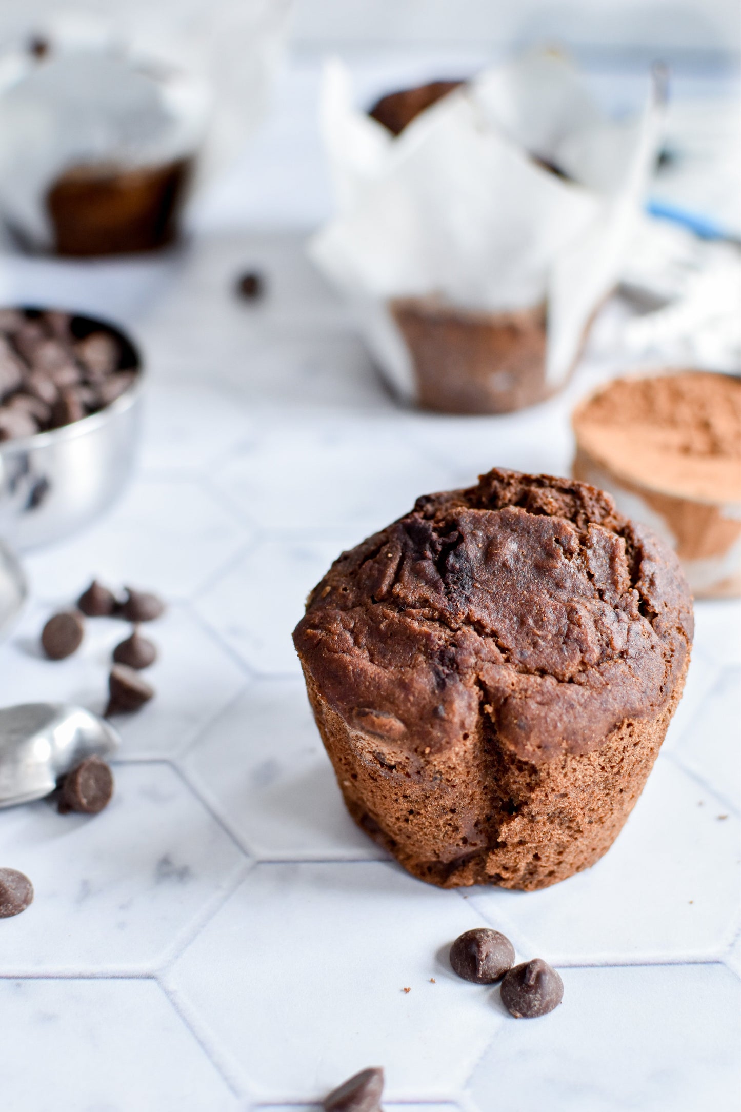 Buckwheat Double Dark Chocolate Chip Muffin (vegan/gf)