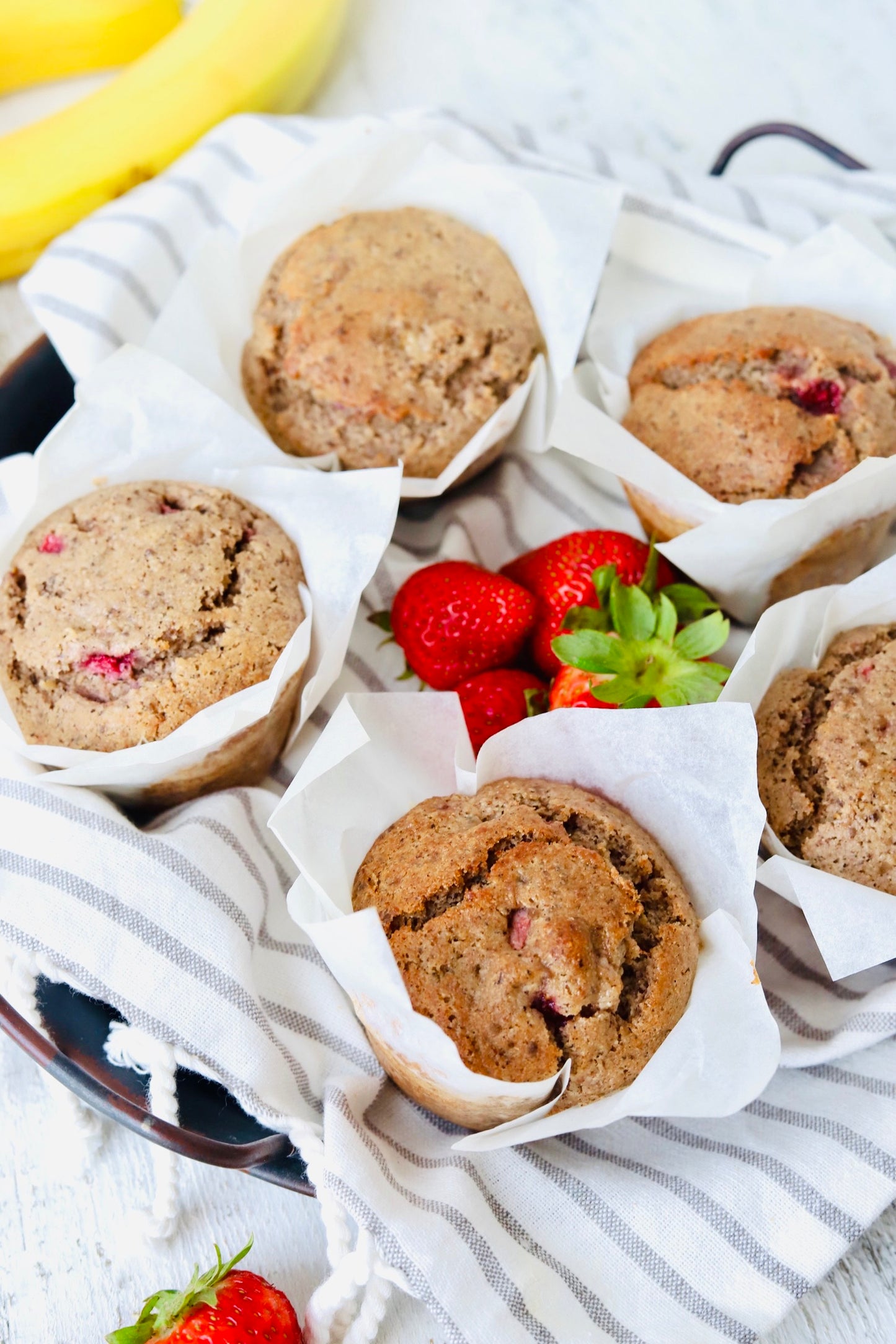 Buckwheat Banana Strawberry Muffin (vegan/gf)
