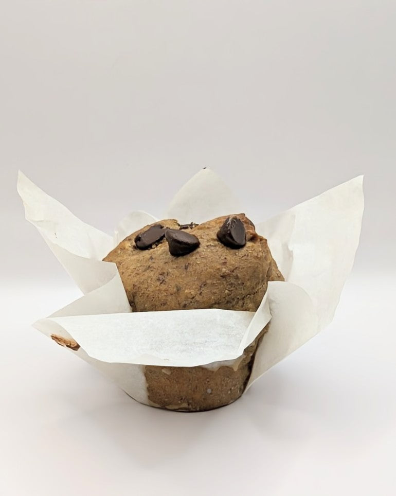 Banana Breakfast Muffin with Dark Chocolate Chips (vegan/gf)
