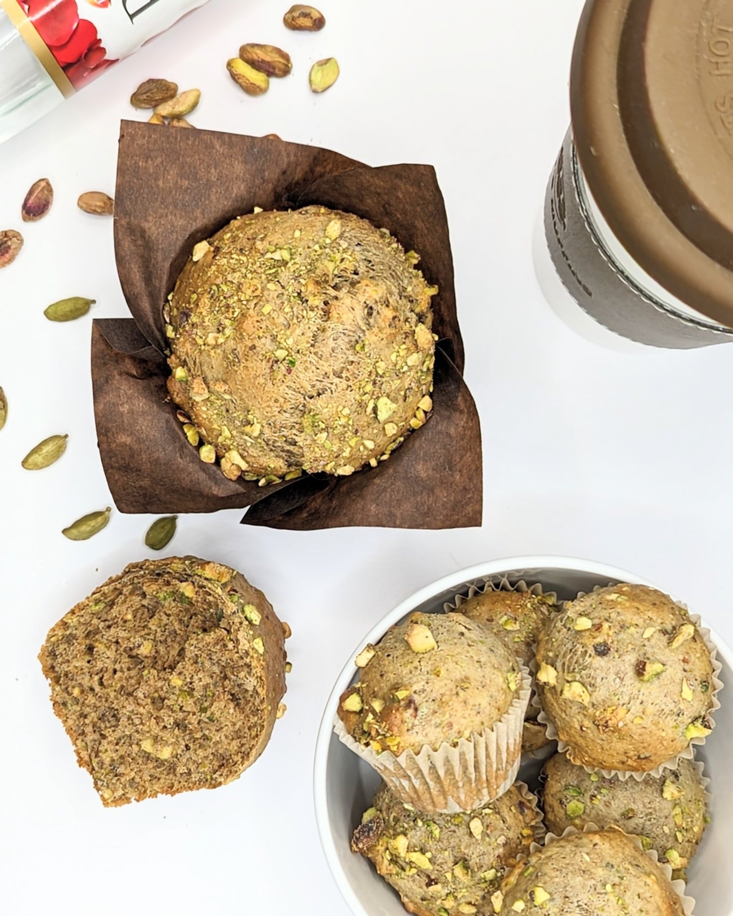 Pistachio Rose Diwali Muffins