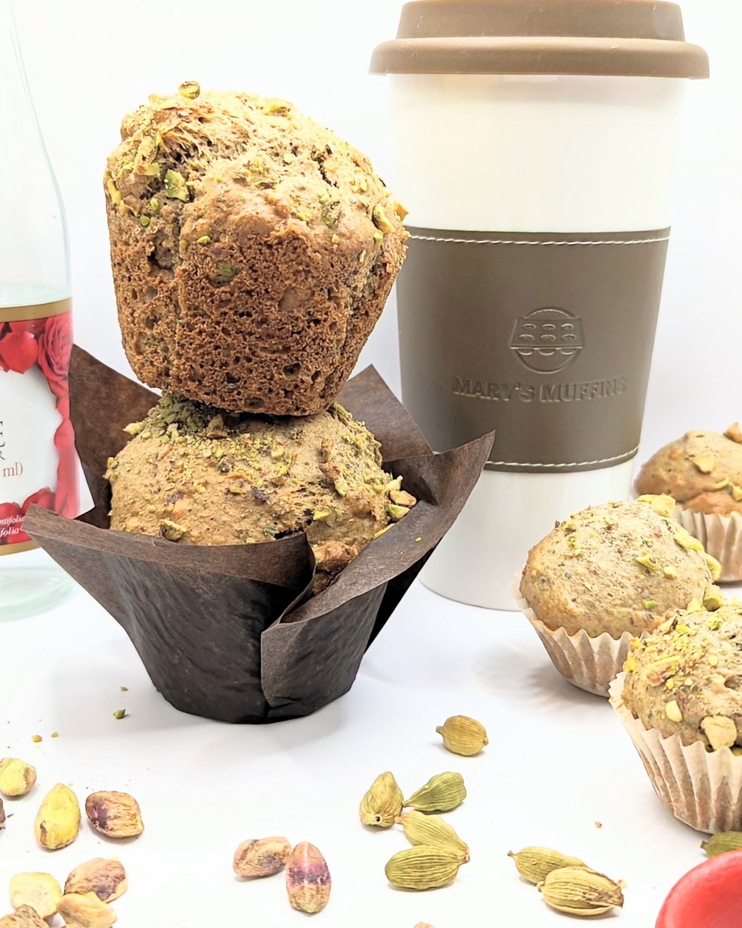 Pistachio Rose Diwali Muffins