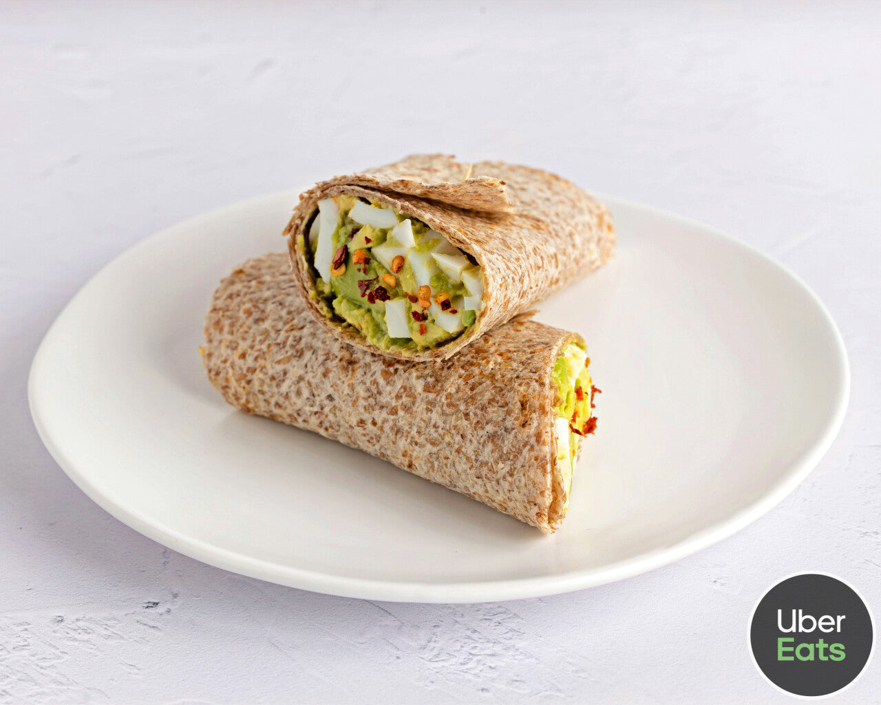 Spiced Egg and Avocado on Sprouted Grain Wrap (gf option avail)