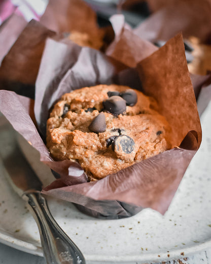 healthy banana chocolate chip muffins