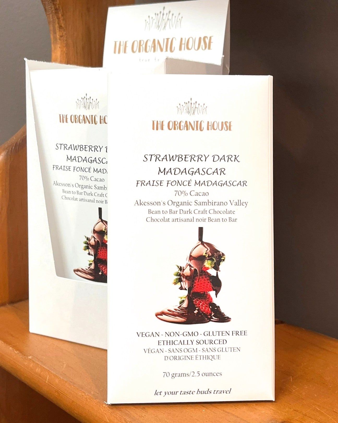 Strawberry Dark Madagascar Chocolate Bar