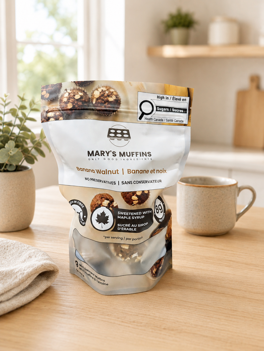 Banana Walnut Muffins | Oatmeal - Retail Case of 8 × 9-Pack Mini-Muffin Pouches