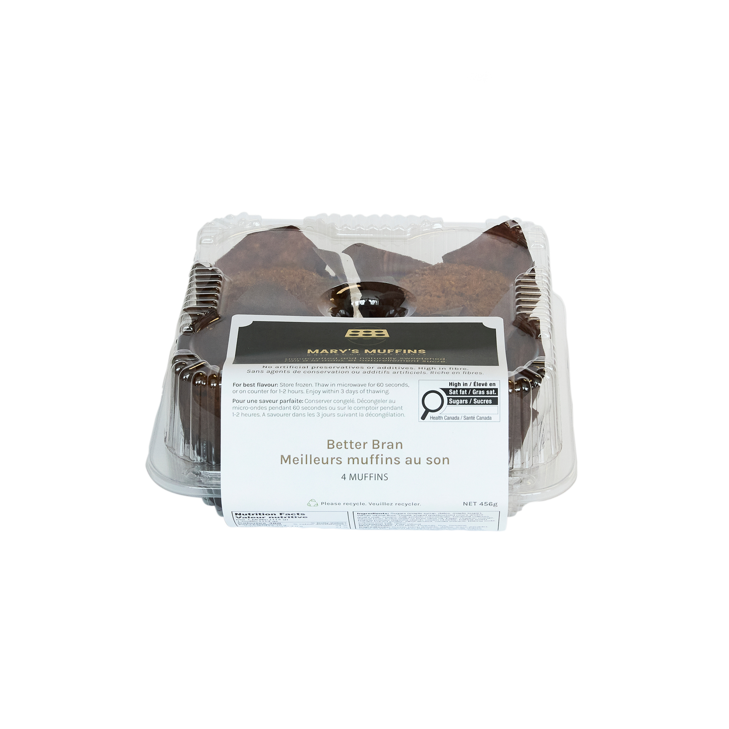 Better Bran Muffins | Retail Case of 6 × 4-Pack Clamshells