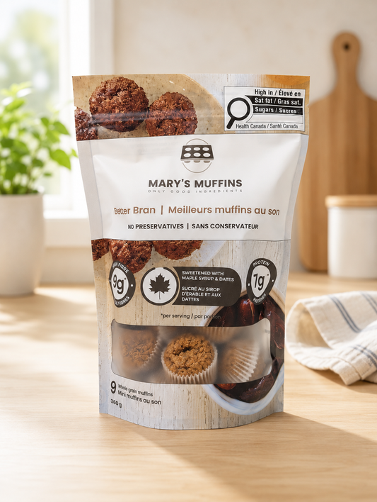 Better Bran Muffins | Retail Case of 8 × 9-Pack Mini-Muffin Pouches