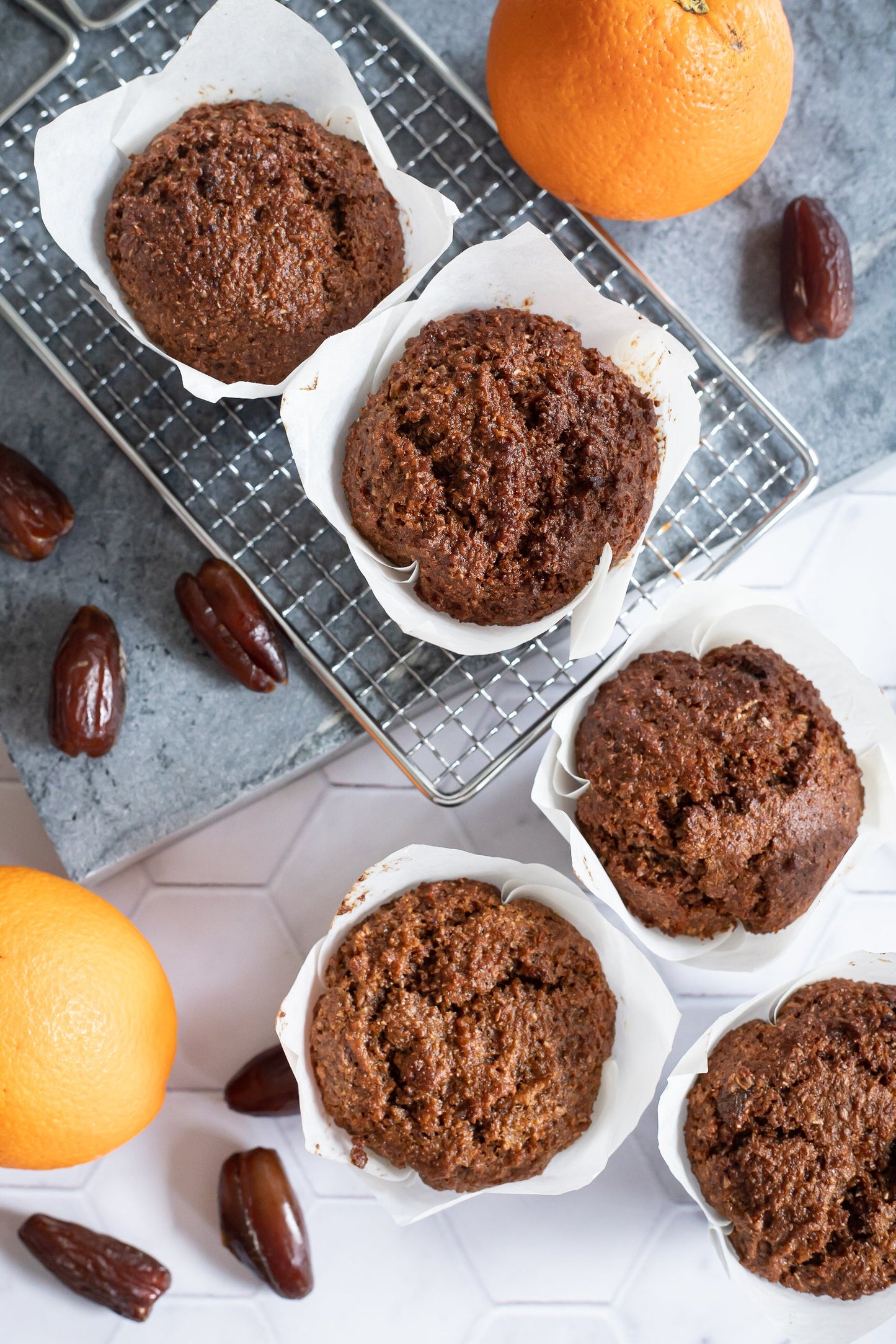 Bran muffin with orange and dates