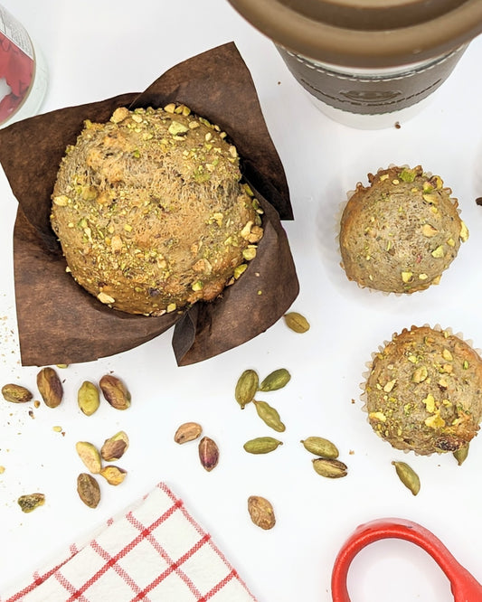 Pistachio Rose Diwali Muffins