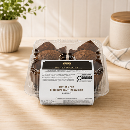 Better Bran Muffins | Retail Case of 6 × 4-Pack Clamshells