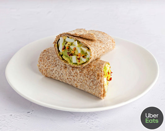 Spiced Egg and Avocado on Sprouted Grain Wrap