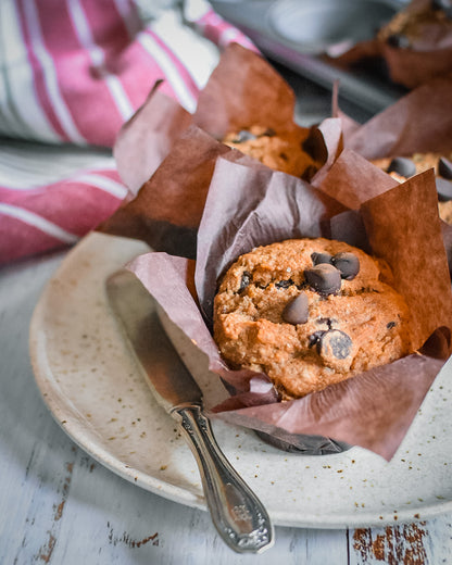 healthy chocolate chip muffins