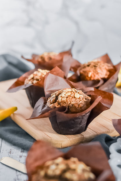 healthy whole wheat banana walnut muffins