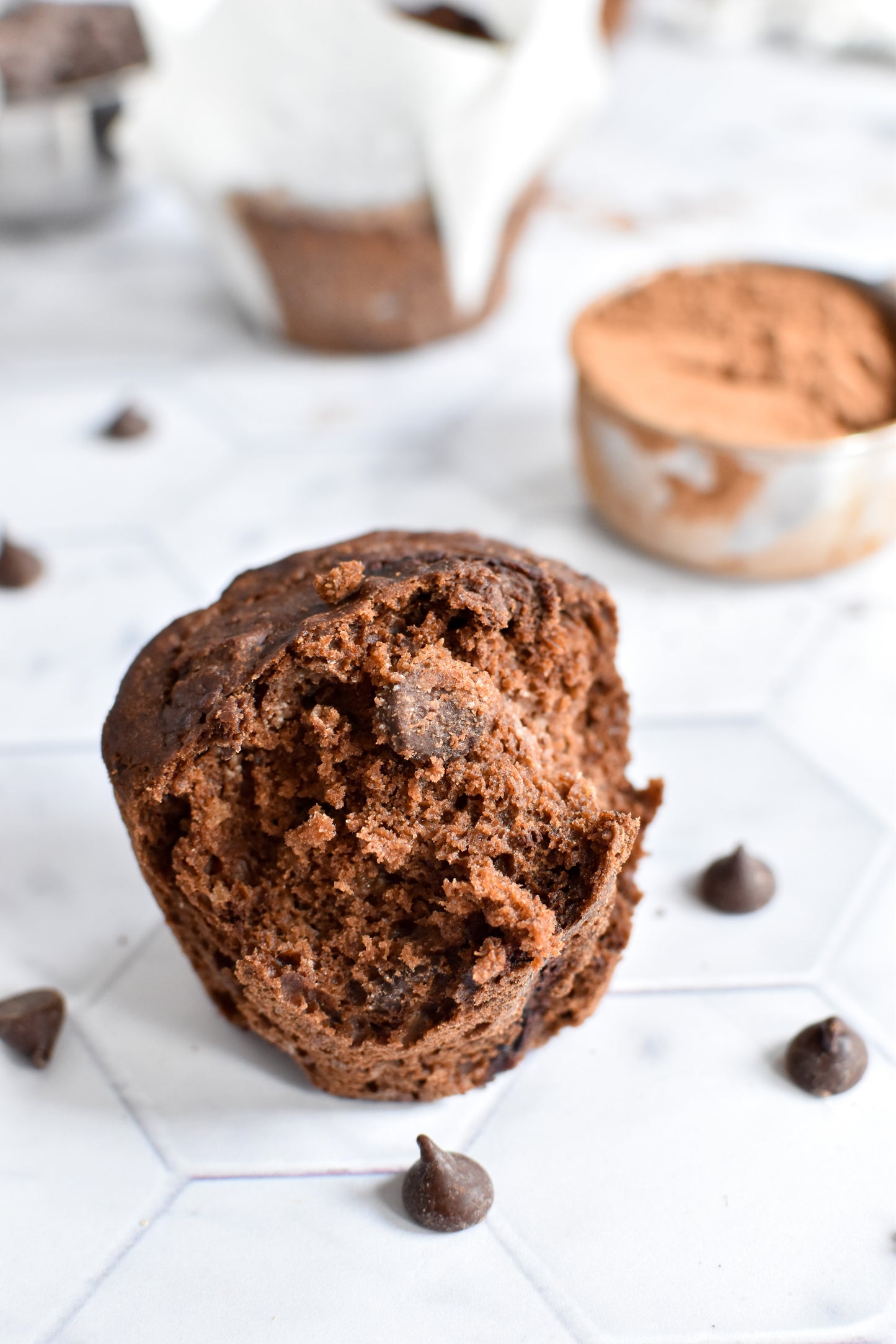 Buckwheat Double Dark Chocolate Chip Muffin (vegan/gf)