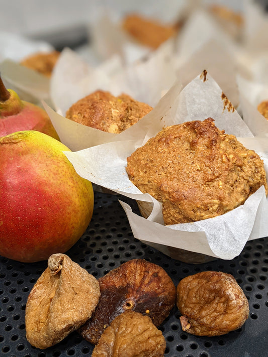 Pear and Fig Oatmeal Muffin